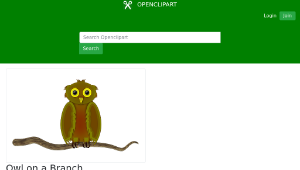 openclipart圖庫：Owl on a Branch-資源代表圖