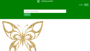 openclipart圖庫：Gold Tiled Tribal Butterfly Silhouette-資源代表圖