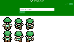 openclipart圖庫：Pixel Green Cap Character 16x18-資源代表圖