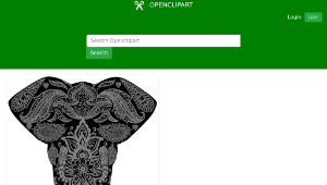 openclipart圖庫：Floral Pattern Elephant縮圖