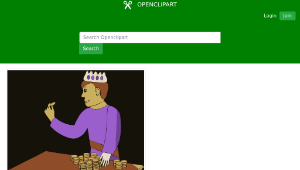 openclipart圖庫：king counting his money-資源代表圖