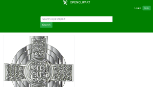 openclipart圖庫：Chrome Celtic Cross
