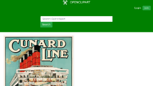 openclipart圖庫：Vintage Travel Poster Cunard Line縮圖