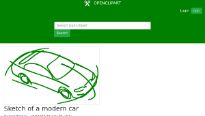 openclipart圖庫：Sketch of a modern car-資源代表圖