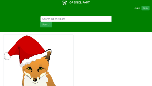 openclipart圖庫：Fox Wearing Santa Hat-資源代表圖