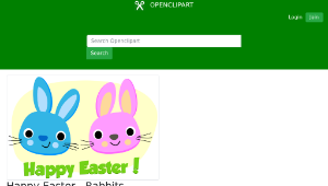 openclipart圖庫：Happy Easter - Rabbits縮圖