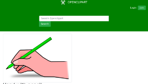 openclipart圖庫：Hand with pencil-資源代表圖