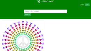 openclipart圖庫：Peace & Love, Groovy縮圖