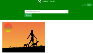 openclipart圖庫：Woman Walking Dogs At Sunset縮圖