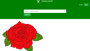 openclipart圖庫：Shaded Red Rose縮圖