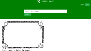 openclipart圖庫：bird and child frame縮圖