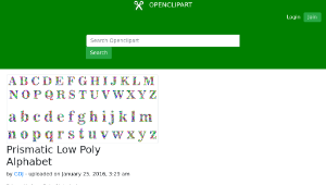 openclipart圖庫：Prismatic Low Poly Alphabet