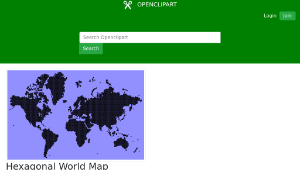 openclipart圖庫：Hexagonal World Map縮圖