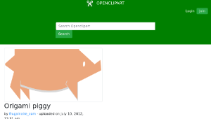 openclipart圖庫：Origami piggy