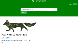 openclipart圖庫：Fox-with-camouflage-pattern縮圖