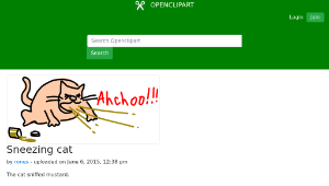 openclipart圖庫：Sneezing cat縮圖