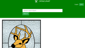 openclipart圖庫：Deer Stained Glass縮圖