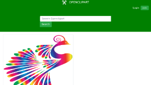openclipart圖庫：Stylized Peacock Colorful 2縮圖