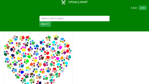 openclipart圖庫：Prismatic Paw Prints Heart 2