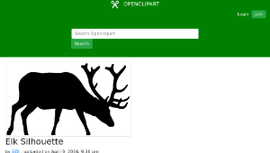 openclipart圖庫：Elk Silhouette縮圖
