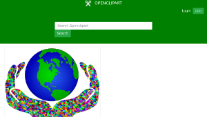 openclipart圖庫：Prismatic Low Poly World In Hands 2
