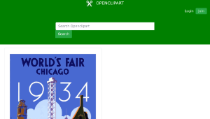 openclipart圖庫：Vintage Travel Poster Chicago Worlds Fair 1934