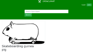 openclipart圖庫：Skateboarding guinea pig縮圖