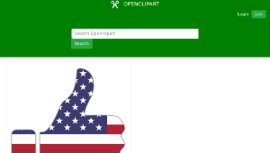 openclipart圖庫：Thumbs Up American Flag With Drop Shadow