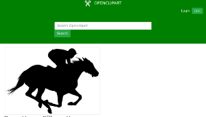 openclipart圖庫：Race Horse Silhouette