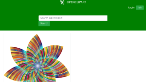 openclipart圖庫：Colorful Flower Line Art