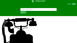 openclipart圖庫：Vintage Telephone Silhouette