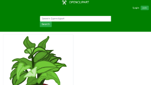 openclipart圖庫：potted plant - coloured
