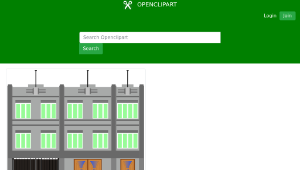 openclipart圖庫：Three-storey 1930s Art Deco Building