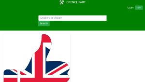 openclipart圖庫：Thumbs Up United Kingdom Britain With Stroke