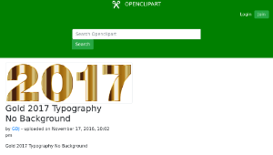 openclipart圖庫：Gold 2017 Typography No Background