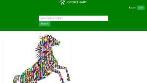 openclipart圖庫：Chromatic Triangular Wild Horse縮圖