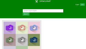 openclipart圖庫：SLR Digital Camera Icons Inverted Color Study