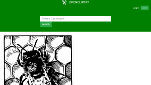 openclipart圖庫：Honeybee on comb縮圖