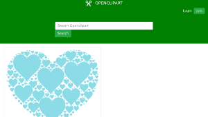 openclipart圖庫：Hearts In Heart - Cyan-資源代表圖
