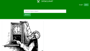 openclipart圖庫：Old man and his Clock