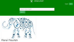 openclipart圖庫：Floral Flourish Decorated Elephant-資源代表圖