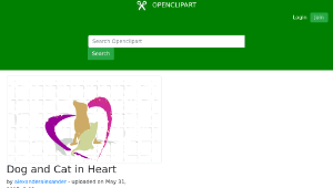 openclipart圖庫：Dog and Cat in Heart-資源代表圖
