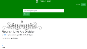 openclipart圖庫：Flourish Line Art Divider-資源代表圖