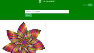 openclipart圖庫：Colorful Flower Line Art 3縮圖