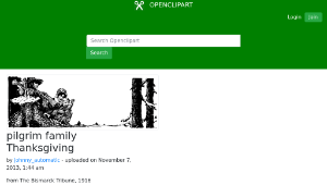 openclipart圖庫：pilgrim family Thanksgiving-資源代表圖