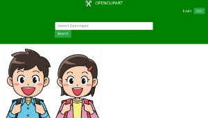 openclipart圖庫：Students with backpacks (#1)