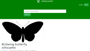 openclipart圖庫：Birdwing butterfly silhouette縮圖