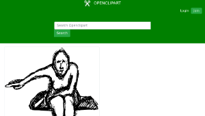 openclipart圖庫：Sketch Woman Pointing縮圖