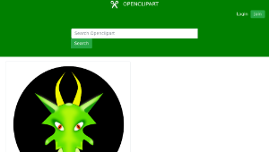 openclipart圖庫：Face of a Green Dragon縮圖