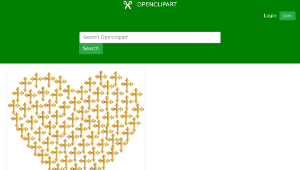 openclipart圖庫：Love Heart Crosses Gold No Background縮圖
